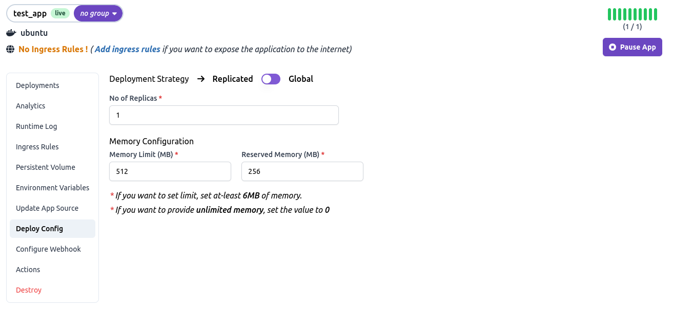 Deployment Configuration