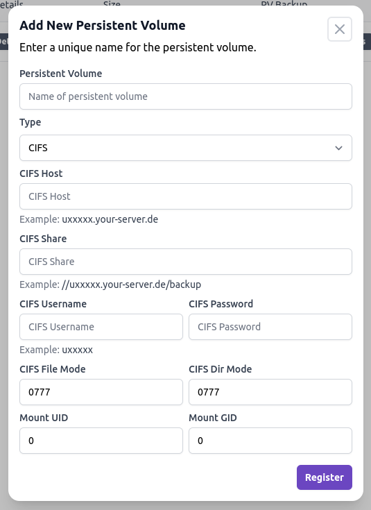 SAMBA Share / CIFS Volume