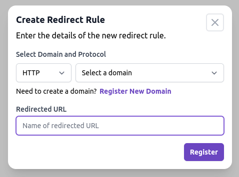 Add Redirect Rule