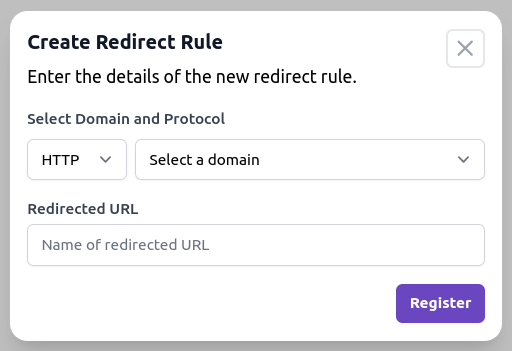 Add Redirect Rule