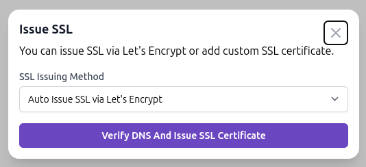 Issue SSL via Let&#39;s Encrypt