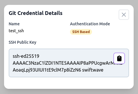 View SSH Credential